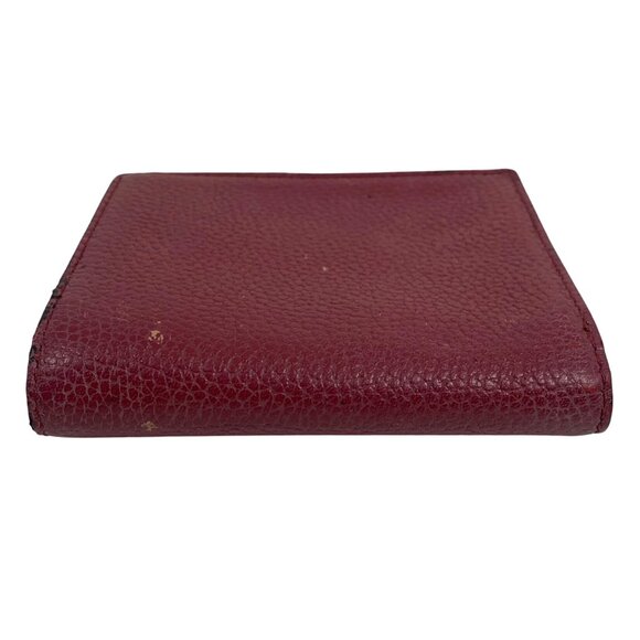 Michael Kors Mercer Carryall Card Case Burgundy Logo Compact Bifold Wallet FLAW - Picture 5 of 9